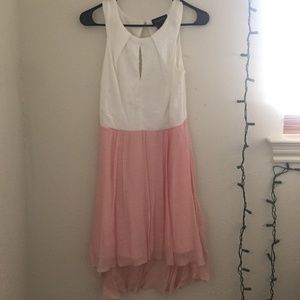 White and Pink High Low Dress